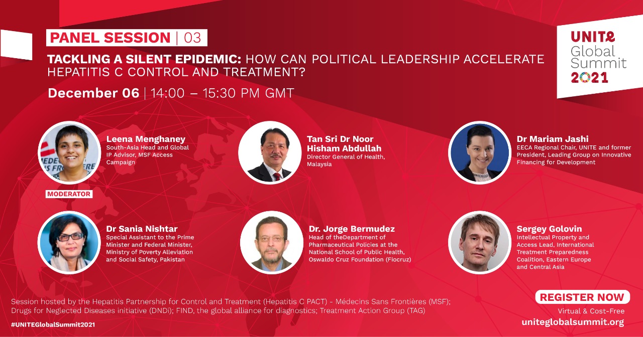 Jorge Berrmudez participará da Global Summit 2021 - Sessão do painel 3 - Enfrentando uma epidemia silenciosa: Como a liderança política pode acelerar o controle e o tratamento da hepatite C?